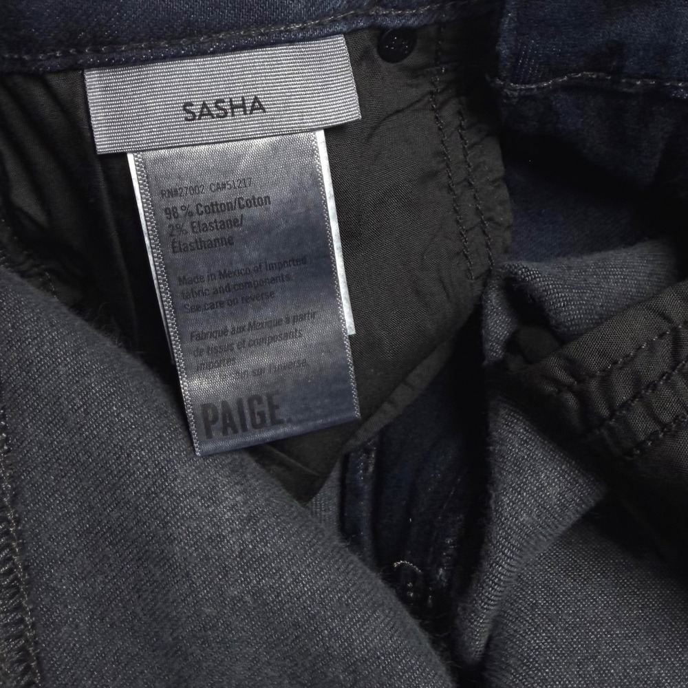 PAIGE Wide Leg Sasha Jeans NWT 32" Sz 26 Dark Wash Relaxed Anthropologie $259 - Picture 12 of 14